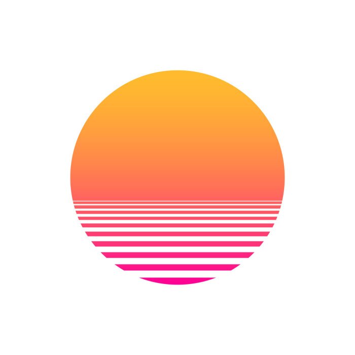 Poster Eenvoudige grafiek met zonsondergang