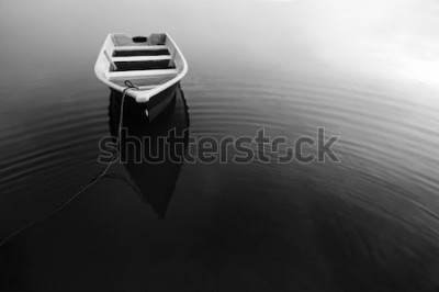 Poster Eenzame boot op het water