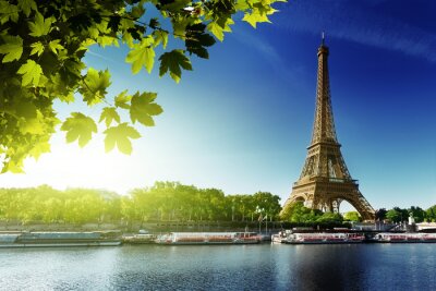 Poster Eiffeltoren aan de rivier