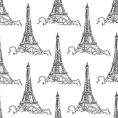 Behang Eiffeltoren naadloze achtergrond patroon