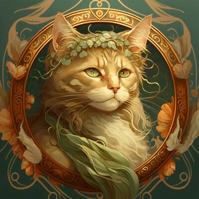 Poster Elegant portret van een kat