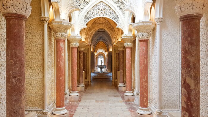 Poster Elements of interior architecture - halls of arches in oriental style