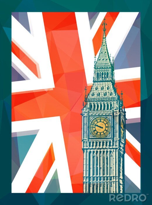 Poster Elizabeth Tower - beroemde bezienswaardigheid van Londen