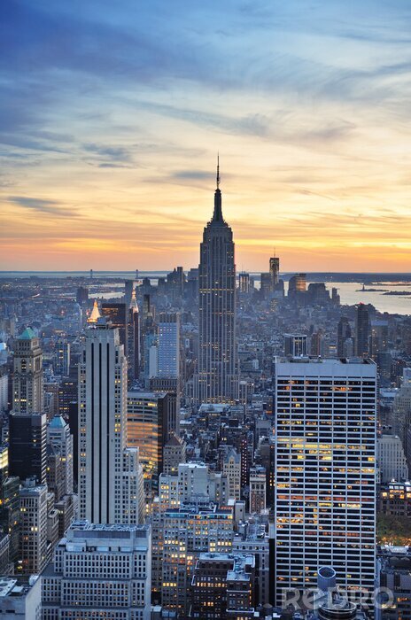 Poster Empire State Building bij zonsondergang