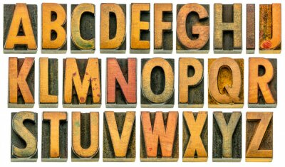 Engels alfabet gemaakt van hout