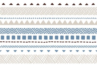 Poster Ethnic vector seamless pattern. Tribal geometric background, boho motif, maya, aztec ornament illustration. mexican textile print texture