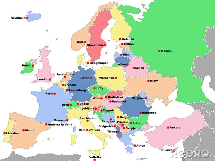 Poster Europa kaart