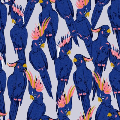Exotische blauwe kaketoe vogels