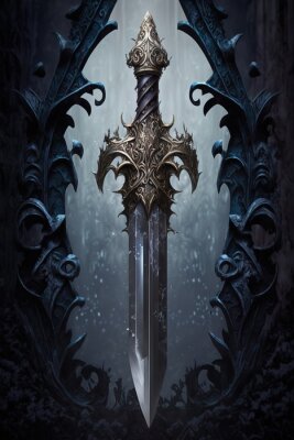 Poster Fantasie stalen zwaard
