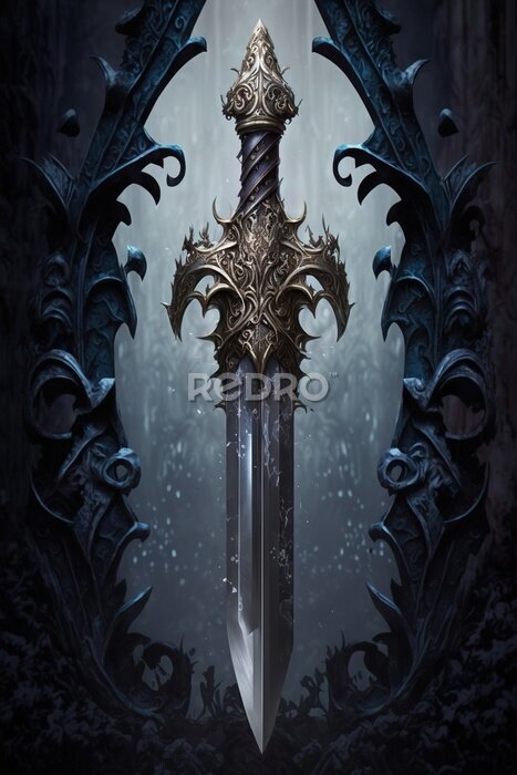 Poster Fantasie stalen zwaard