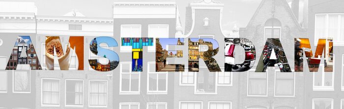 Poster Farbiger Schriftzug Amsterdam