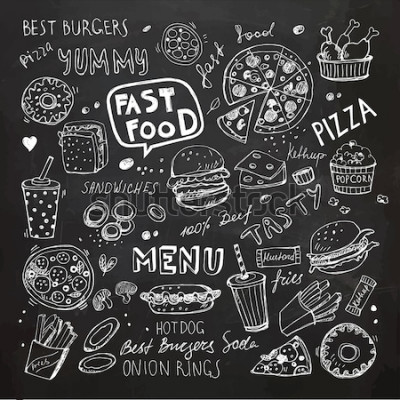 Poster Fastfood bord