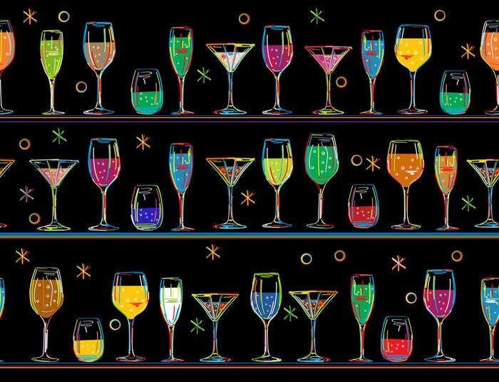 Poster Feestdrankjes aan de bar