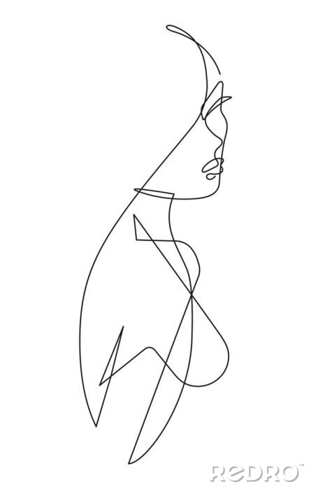 Poster Female Figure Continuous Vector Line Art 4
