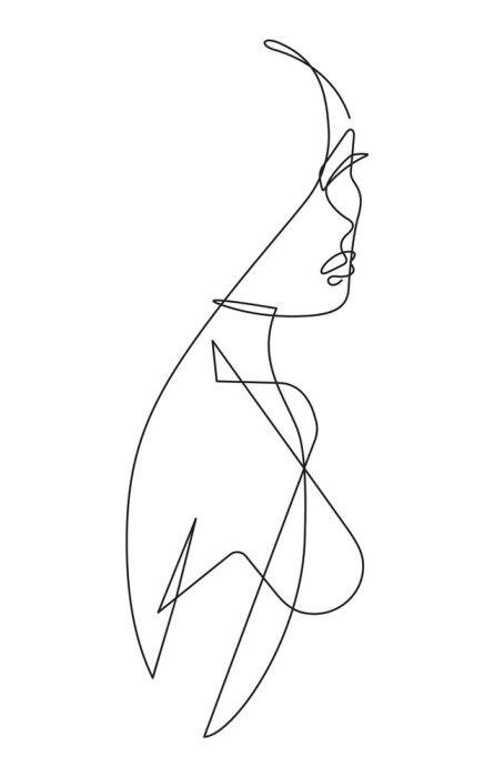 Poster Female Figure Continuous Vector Line Art 4