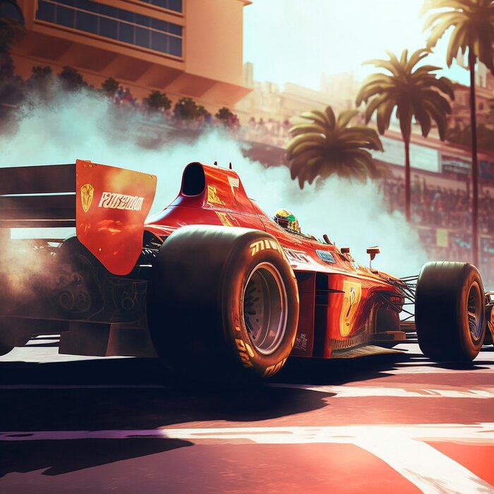 Poster Ferrari-racewagen