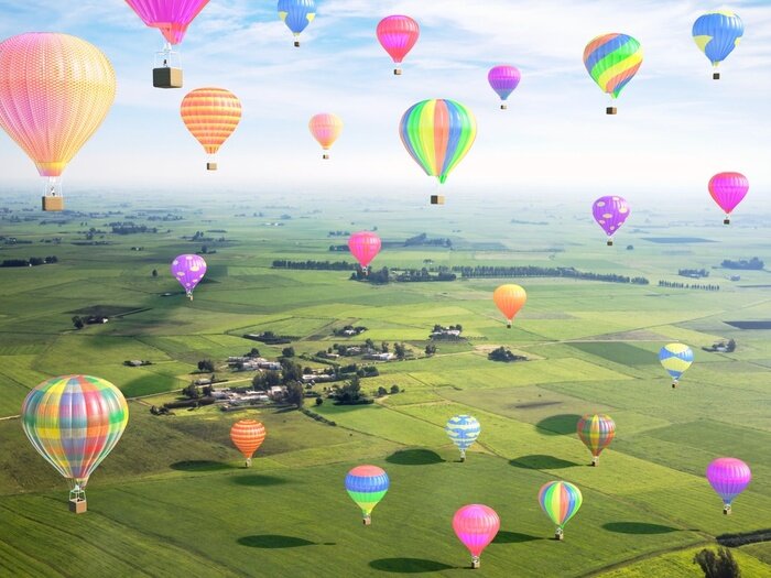 Poster Festival van kleurrijke ballonnen