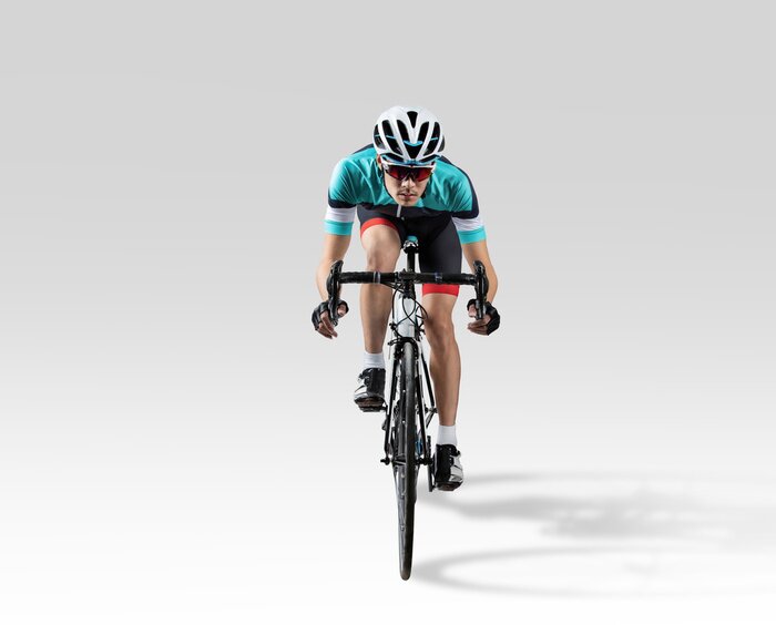 Poster Fietser silhouet vanaf de voorkant