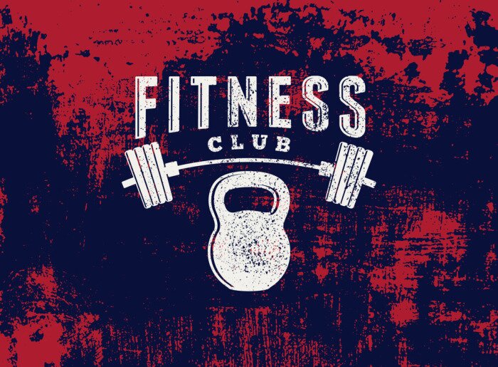 Poster Fitness club typografie op textuur