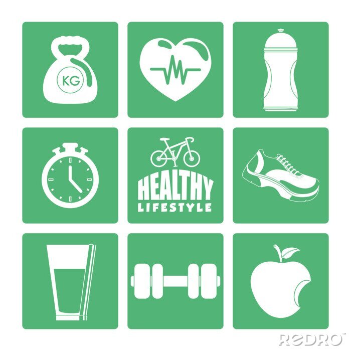 Poster Fitness en een gezonde levensstijl