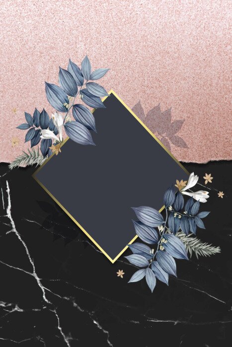 Poster Floral blank badge