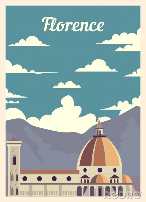 Poster Florence de hoofdstad van Toscane