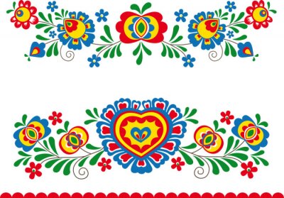 Poster Folk ornamenten