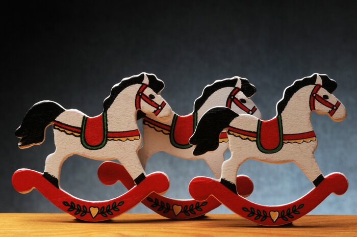 Poster Folkloristische hobbelpaarden