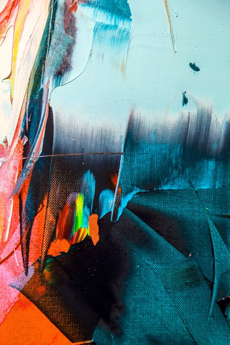 Poster fragment from painted canvas texture