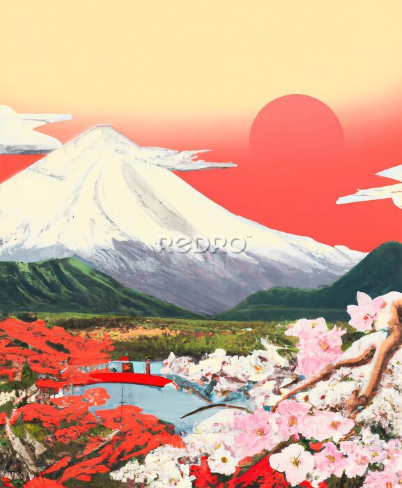 Poster Fuji-illustratie