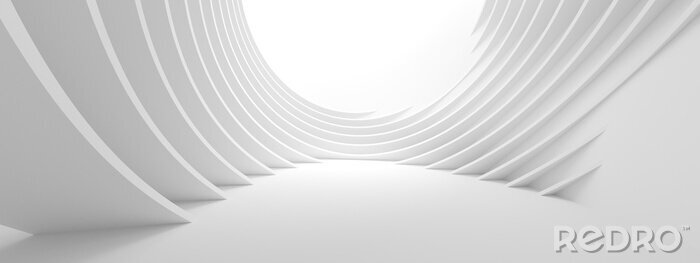 Poster Futuristische 3d witte architectuur