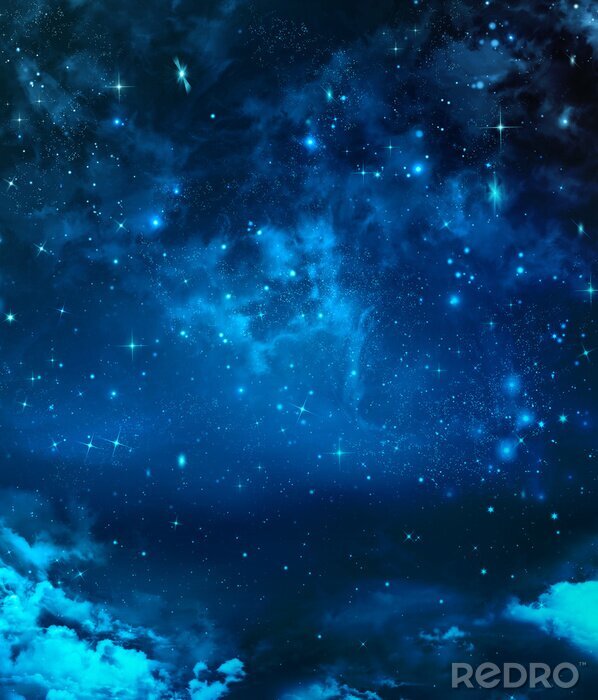 Poster Galaxy aan de nachtelijke hemel