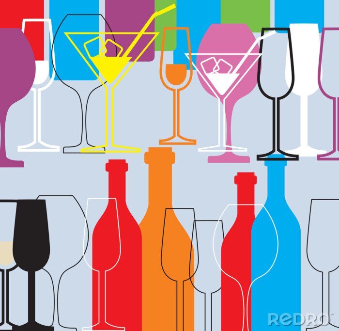 Poster Gekleurd alcoholglas