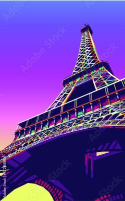 Poster Gekleurde Eiffeltoren