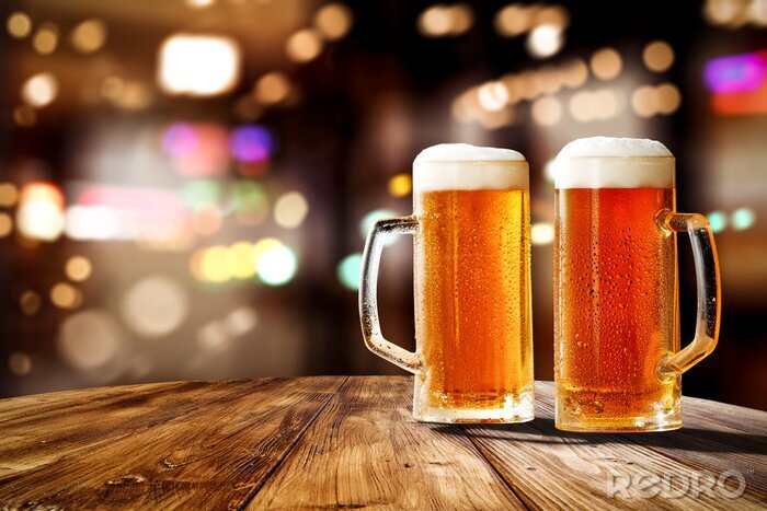 Poster Gekoeld bier in bekers