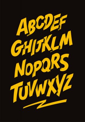 Poster Gele letters op een zwarte achtergrond