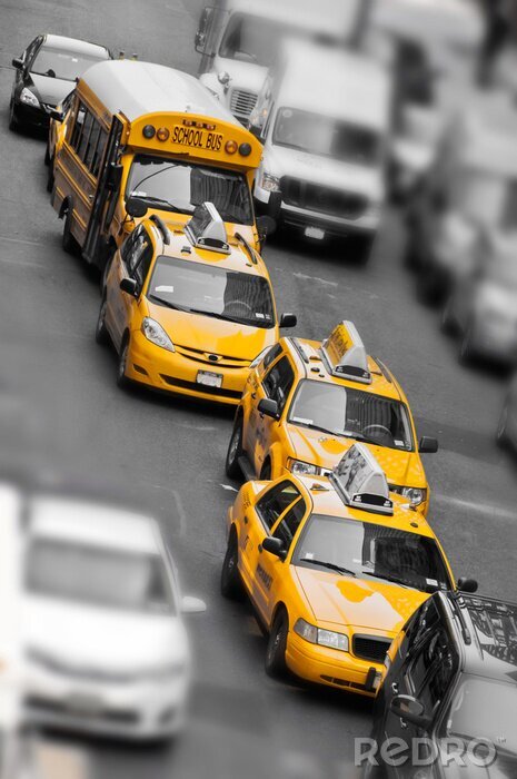 Poster Gele taxi's in Manhattan