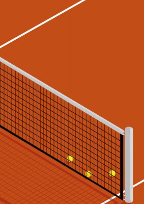 Poster Geometrie van de tennisbaan