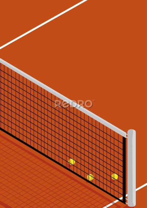 Poster Geometrie van de tennisbaan