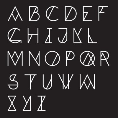 Poster Geometrisch alfabet in een moderne stijl