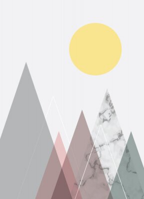 Poster Geometrisch berglandschap