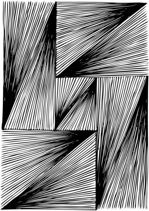 Poster Geometrisch motief van driehoeken en rechthoeken