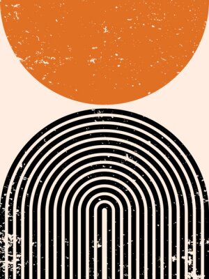 Poster Geometrisch patroon in een minimalistische stijl
