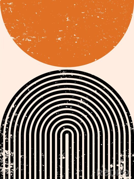 Poster Geometrisch patroon in een minimalistische stijl