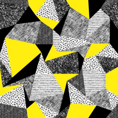 Behang Geometrisch patroon in retro stijl