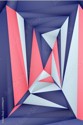 Poster Geometrisch patroon met een 3D-effect
