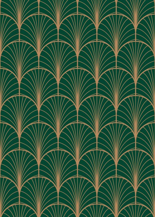 Poster Geometrisch patroon op groene achtergrond