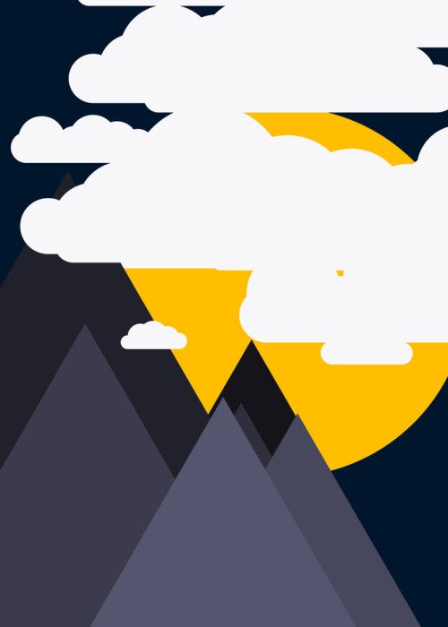 Poster Geometrische afbeeldingen van bergen