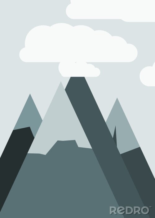 Poster Geometrische bergen thema