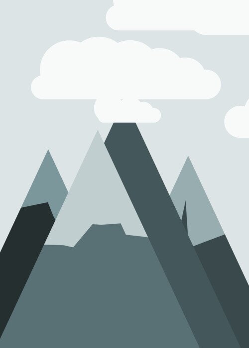 Poster Geometrische bergen thema